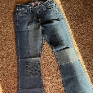 Silver Clothing Company 90's Patchwork Jeans Size 31/33 Wide Leg 32 inch inseam